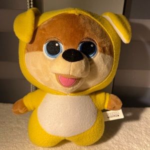 Jiffpom Cutelife Puppy Dog Dress In Yellow Bunny Rabbit Outfit Plush 10”